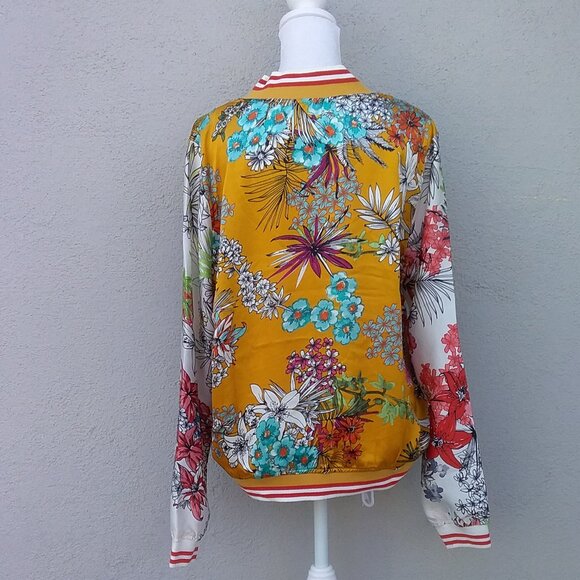 Grifflin Paris Women's Jacket Bomber Printed Old Gold Large - Picture 6 of 7